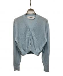 JOHN MASON SMITH（ジョンメイソンスミス）の古着「CASHMERE SHORT CARDIGAN」｜スカイブルー
