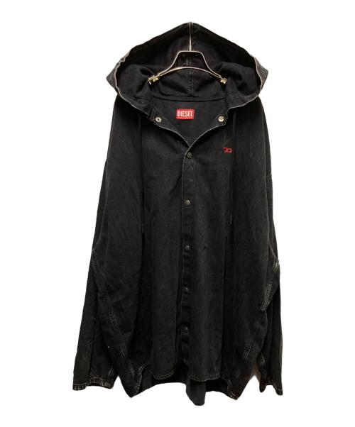DIESEL（ディーゼル）DIESEL (ディーゼル) D-DEWNY-HOOD フーデットシャツ ブラック サイズ:XLの古着・服飾アイテム