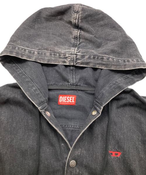 DIESEL（ディーゼル）DIESEL (ディーゼル) D-DEWNY-HOOD フーデットシャツ ブラック サイズ:XLの古着・服飾アイテム