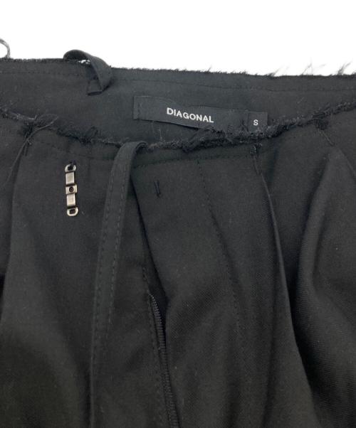 DIAGONAL（ダイアゴナル）DIAGONAL (ダイアゴナル) WAIST WIDE TROUSERS ブラック サイズ:Sの古着・服飾アイテム