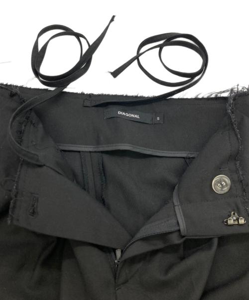 DIAGONAL（ダイアゴナル）DIAGONAL (ダイアゴナル) WAIST WIDE TROUSERS ブラック サイズ:Sの古着・服飾アイテム