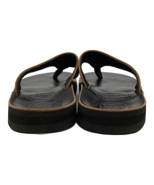 The Sandalman（ザサンダルマン）THE SANDALMAN (ザサンダルマン) 501ビーチワイドトングサンダル ブラック×ブラウン サイズ:9の古着・服飾アイテム