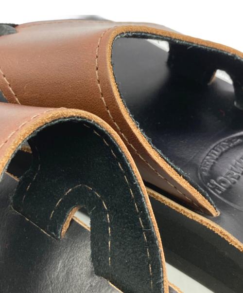 The Sandalman（ザサンダルマン）THE SANDALMAN (ザサンダルマン) 501ビーチワイドトングサンダル ブラック×ブラウン サイズ:9の古着・服飾アイテム