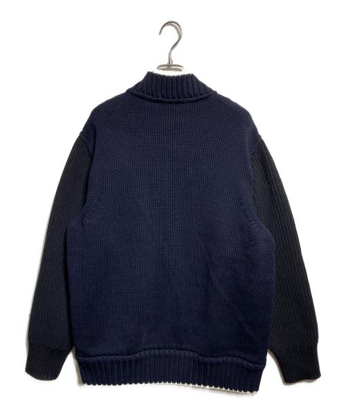 sacai（サカイ）sacai (サカイ) Eric Haze Code Embroidery Knit Blouson/エリック・ヘイズ コード刺繍ニットブルゾン ネイビー サイズ:2の古着・服飾アイテム