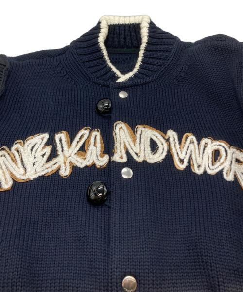 sacai（サカイ）sacai (サカイ) Eric Haze Code Embroidery Knit Blouson/エリック・ヘイズ コード刺繍ニットブルゾン ネイビー サイズ:2の古着・服飾アイテム