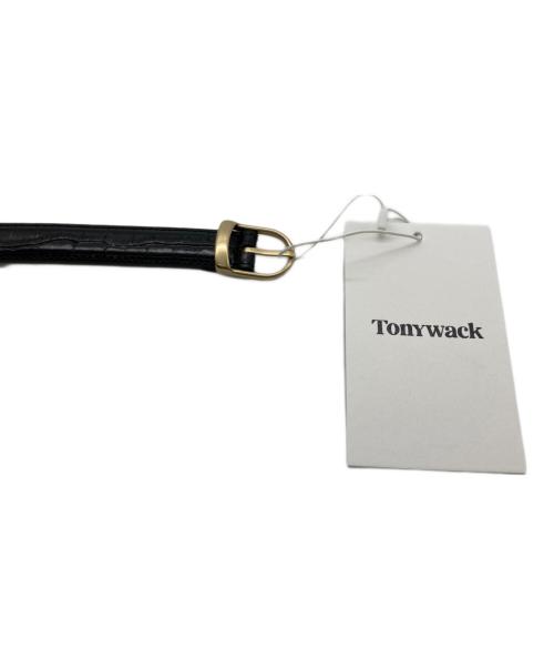 Tonywack（トニーワック）Tonywack (トニーワック) 型押しナローベルト ブラックの古着・服飾アイテム