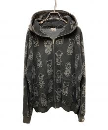 A BATHING APE×DC COMICS（アベイシングエイプ×ディーシーコミックス）の古着「耳付ジップアップフーディー」｜ブラック