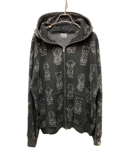 A BATHING APE（アベイシングエイプ）A BATHING APE (アベイシングエイプ) DC COMICS (ディーシーコミックス) 耳付ジップアップフーディー ブラック サイズ:Mの古着・服飾アイテム