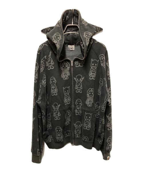 A BATHING APE（アベイシングエイプ）A BATHING APE (アベイシングエイプ) DC COMICS (ディーシーコミックス) 耳付ジップアップフーディー ブラック サイズ:Mの古着・服飾アイテム