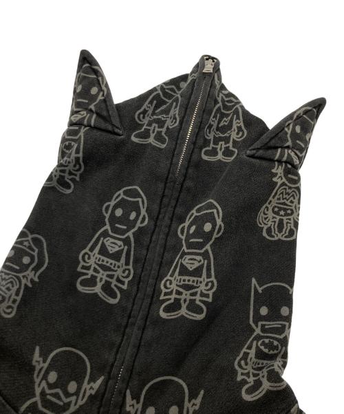 A BATHING APE（アベイシングエイプ）A BATHING APE (アベイシングエイプ) DC COMICS (ディーシーコミックス) 耳付ジップアップフーディー ブラック サイズ:Mの古着・服飾アイテム