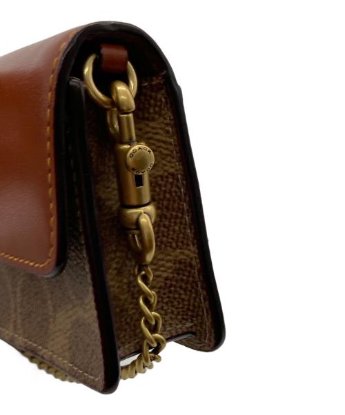 COACH（コーチ）COACH (コーチ) Colorblock Coated Canvas Signature Half Flap Card Case ブラウンの古着・服飾アイテム