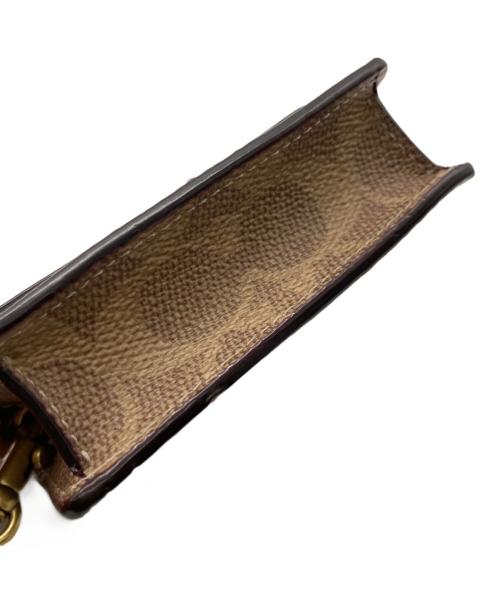COACH（コーチ）COACH (コーチ) Colorblock Coated Canvas Signature Half Flap Card Case ブラウンの古着・服飾アイテム