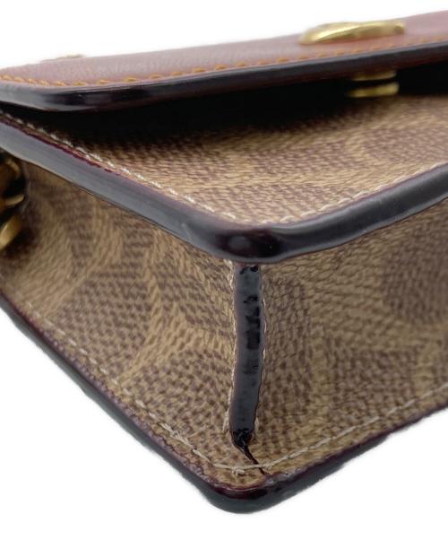 COACH（コーチ）COACH (コーチ) Colorblock Coated Canvas Signature Half Flap Card Case ブラウンの古着・服飾アイテム