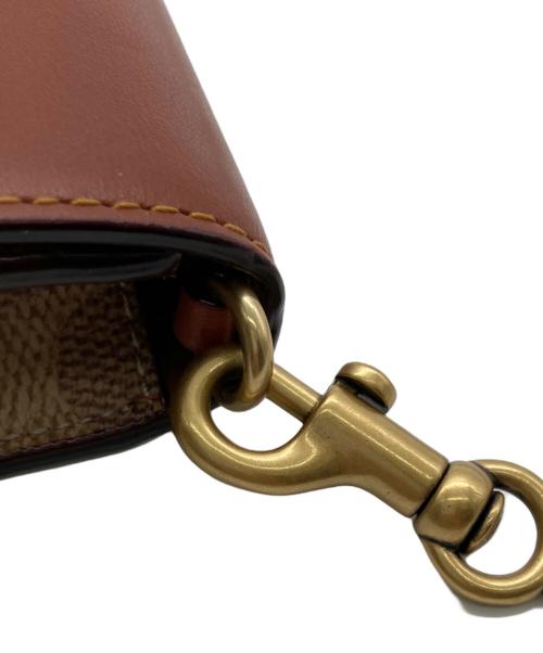 COACH（コーチ）COACH (コーチ) Colorblock Coated Canvas Signature Half Flap Card Case ブラウンの古着・服飾アイテム