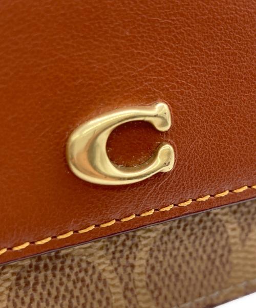 COACH（コーチ）COACH (コーチ) Colorblock Coated Canvas Signature Half Flap Card Case ブラウンの古着・服飾アイテム