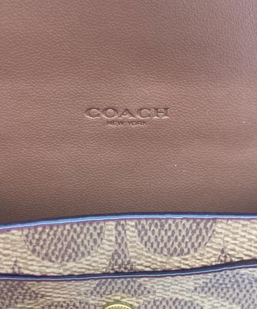 COACH（コーチ）COACH (コーチ) Colorblock Coated Canvas Signature Half Flap Card Case ブラウンの古着・服飾アイテム