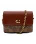 COACH（コーチ）の古着「Colorblock Coated Canvas Signature Half Flap Card Case」｜ブラウン