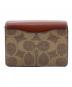 COACH (コーチ) Colorblock Coated Canvas Signature Half Flap Card Case ブラウン：10000円