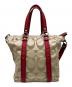 COACH (コーチ) poppy signature 2way shoulder bag レッド×ベージュ：9000円