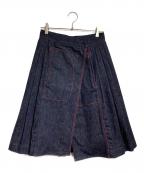 Salvatore Ferragamoサルヴァトーレ フェラガモ）の古着「デニムkプリーツスカート/Denim pleated skirt」｜インディゴ