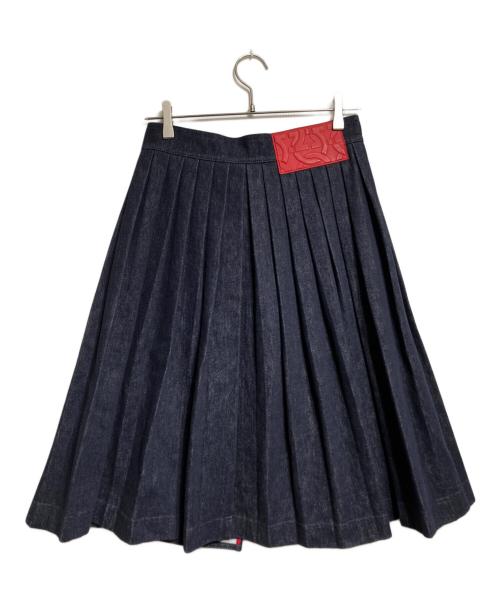 Salvatore Ferragamo（サルヴァトーレ フェラガモ）Salvatore Ferragamo (サルヴァトーレ フェラガモ) デニムkプリーツスカート/Denim pleated skirt インディゴ サイズ:38の古着・服飾アイテム