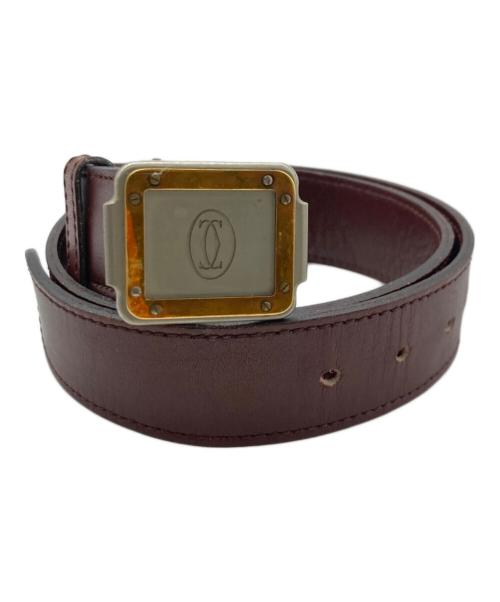 Cartier（カルティエ）Cartier (カルティエ) レザーベルト バーガンディー サイズ:SIZE 56-64の古着・服飾アイテム