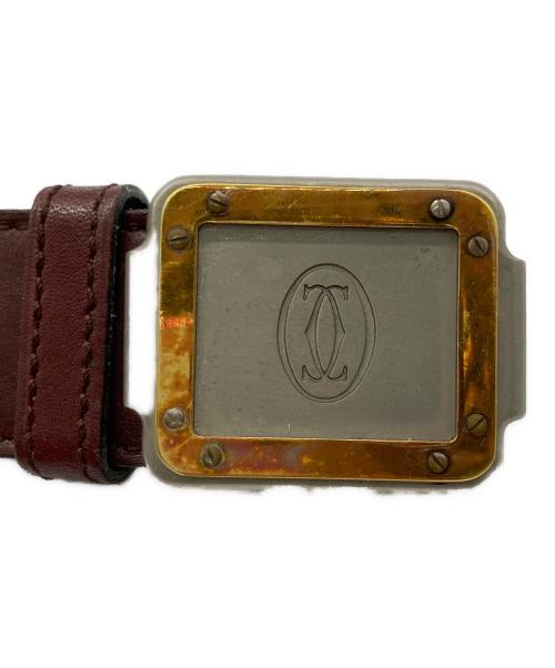 Cartier（カルティエ）Cartier (カルティエ) レザーベルト バーガンディー サイズ:SIZE 56-64の古着・服飾アイテム