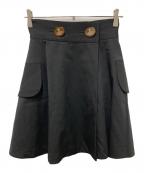 Vivienne Westwood RED LABELヴィヴィアンウエストウッドレッドレーベル）の古着「オーブボタンサイドフラップスカート」｜ブラック