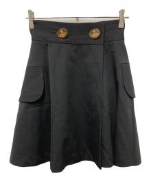 Vivienne Westwood RED LABEL（ヴィヴィアンウエストウッドレッドレーベル）の古着「オーブボタンサイドフラップスカート」｜ブラック