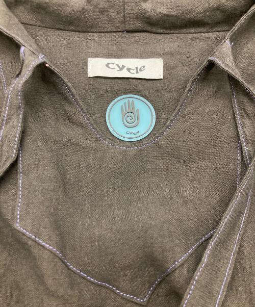 cycle by myob（サイクルバイエムワイオービー）cycle by myob (サイクルバイエムワイオービー) リネンフーディ ブラック サイズ:FREEの古着・服飾アイテム