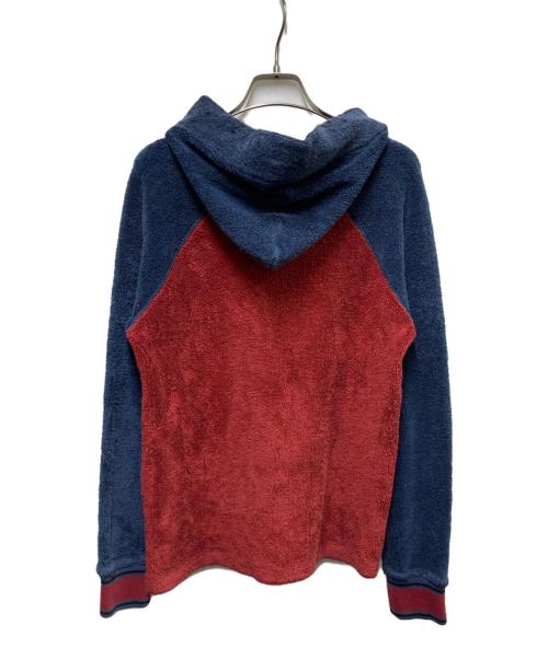 Hysteric Glamour（ヒステリックグラマー）Hysteric Glamour (ヒステリックグラマー) バイカラーパイルフーディ レッド×ブルー サイズ:Free(実寸参照）の古着・服飾アイテム