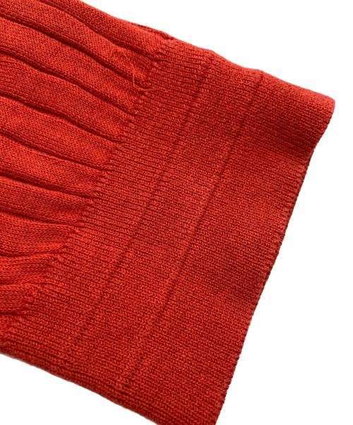 SLOANE（スローン）SLOANE (スローン) 12G ワイドリブ コットン アセテート 5分袖 丸襟 ポロシャツ レッド サイズ:３の古着・服飾アイテム