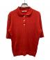 SLOANE（スローン）の古着「12G ワイドリブ コットン アセテート 5分袖 丸襟 ポロシャツ」｜レッド