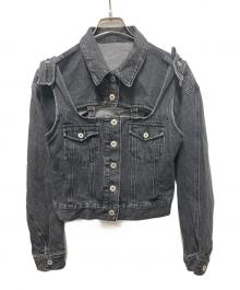 MAISON SPECIAL（メゾンスペシャル）の古着「2WAY BUSTIER DENIM JACKET」｜グレー