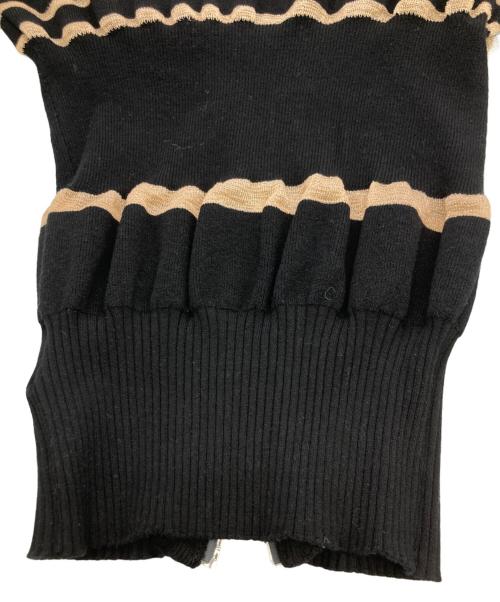 MAISON SPECIAL（メゾンスペシャル）MAISON SPECIAL (メゾンスペシャル) 2way Ruffle Tops 2WAYフリルトップ ブラック×ゴールド サイズ:Fの古着・服飾アイテム