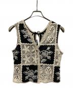 MAISON SPECIALメゾンスペシャル）の古着「2way Embroidery Vest」｜ブラック×ベージュ