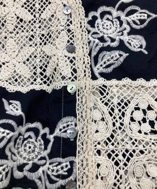 MAISON SPECIAL（メゾンスペシャル）MAISON SPECIAL (メゾンスペシャル) 2way Embroidery Vest ブラック×ベージュ サイズ:SIZE Freeの古着・服飾アイテム