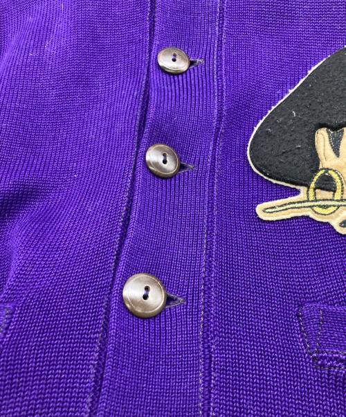 Rugby Ralph Lauren（ラグビーラルフローレン）Rugby Ralph Lauren (ラグビーラルフローレン) レタードカーディガン パープル サイズ:Sの古着・服飾アイテム