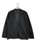 STAMPDスタンプド）の古着「ノーカラージャケット/Collarless jacket」｜ブラック