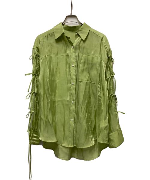 MAISON SPECIAL（メゾンスペシャル）MAISON SPECIAL (メゾンスペシャル) シアーリボンシャツ グリーン サイズ:SIZE Freeの古着・服飾アイテム