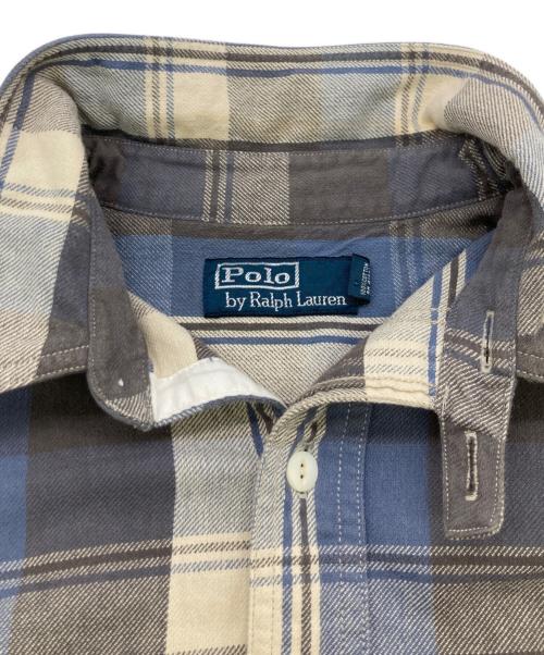 POLO RALPH LAUREN（ポロ・ラルフローレン）POLO RALPH LAUREN (ポロ・ラルフローレン) コットンチェックシャツ ブルー×ベージュ サイズ:Ｌの古着・服飾アイテム