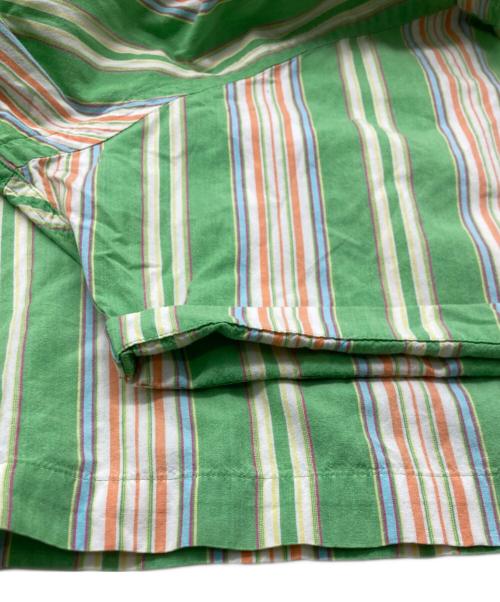 POLO RALPH LAUREN（ポロ・ラルフローレン）POLO RALPH LAUREN (ポロ・ラルフローレン) CALDWELL オープンカラーストライプシャツ グリーン×オレンジ サイズ:XXLの古着・服飾アイテム