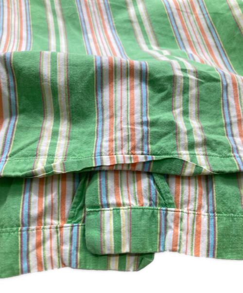 POLO RALPH LAUREN（ポロ・ラルフローレン）POLO RALPH LAUREN (ポロ・ラルフローレン) CALDWELL オープンカラーストライプシャツ グリーン×オレンジ サイズ:XXLの古着・服飾アイテム
