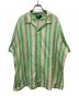 POLO RALPH LAUREN（ポロ・ラルフローレン）の古着「CALDWELL オープンカラーストライプシャツ」｜グリーン×オレンジ