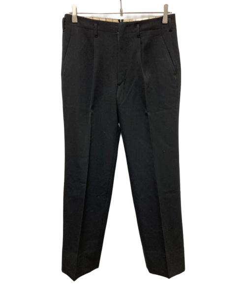USED（ユーズド）USED (ユーズド) ギャバジンスラックス ブラック サイズ:不明(実寸参照）の古着・服飾アイテム