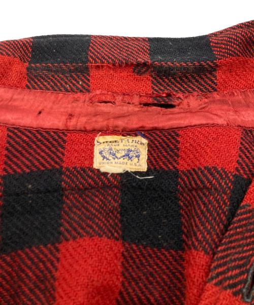 SWEET-ORR（スイートオール）SWEET-ORR (スイートオール) 40s～50s ウールチェックシャツ レッド サイズ:不明(実寸参照）の古着・服飾アイテム