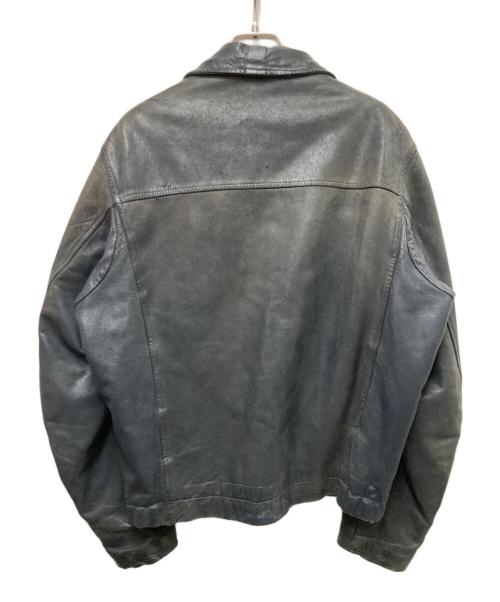 USED（ユーズド）USED (ユーズド) パイロットレザージャケット ネイビー サイズ:不明(実寸参照）の古着・服飾アイテム
