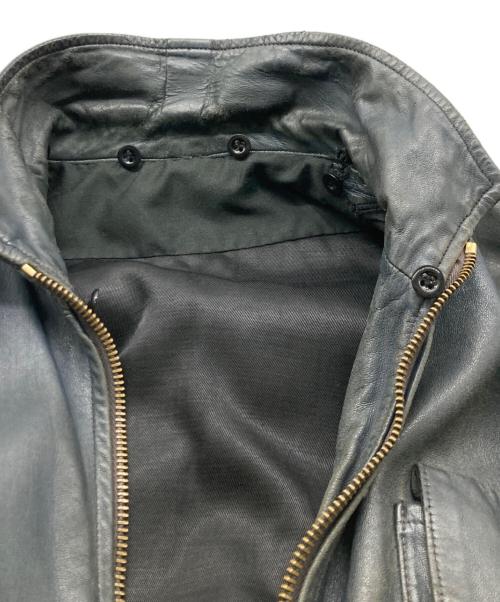USED（ユーズド）USED (ユーズド) パイロットレザージャケット ネイビー サイズ:不明(実寸参照）の古着・服飾アイテム