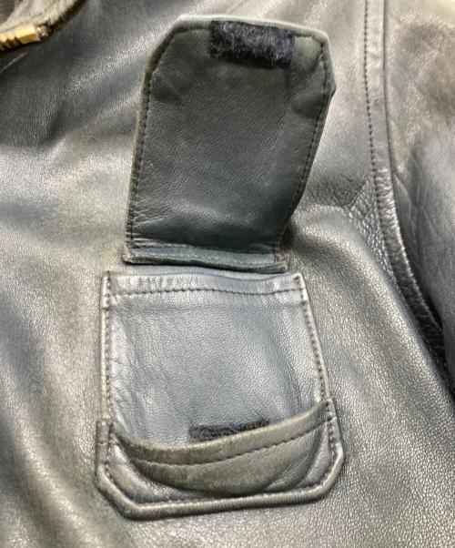 USED（ユーズド）USED (ユーズド) パイロットレザージャケット ネイビー サイズ:不明(実寸参照）の古着・服飾アイテム
