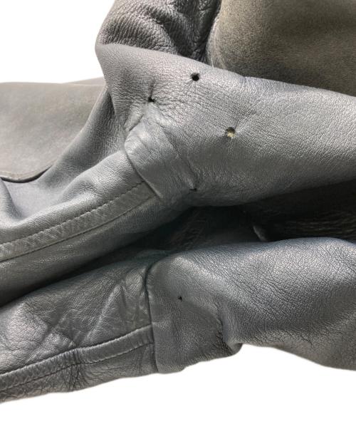 USED（ユーズド）USED (ユーズド) パイロットレザージャケット ネイビー サイズ:不明(実寸参照）の古着・服飾アイテム
